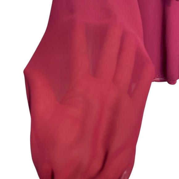 Nine West Long Sleeve Satin Ribbon Tie-Back Top Maroon Women’s Size Medium - Picture 8 of 12